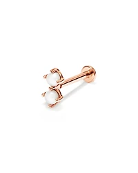 Cultured Freshwater Pearl Two-Stone Helix Earring in 10kt Rose Gold