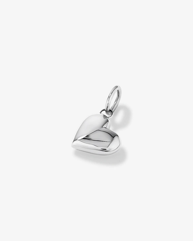 Puff Love Heart Pendant in Sterling Silver