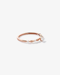 Bague de promesse en or rose 10 carats avec diamants laboratoire taille cœur et rond brillant (poids total 0,15 carat)