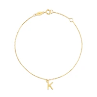 Collier à pendentif initiale K en or jaune 10 K
