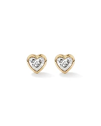 Boucles d’oreilles en diamant en forme de cœur cultivées en laboratoire 1,00 carat TW en or jaune 10 kt
