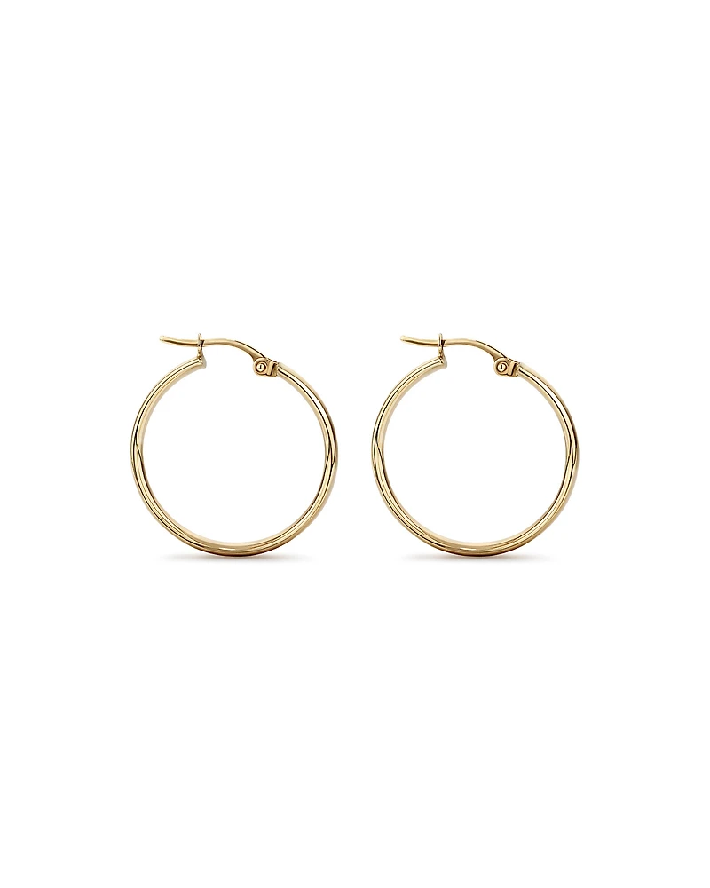 20mm Round Hoop Earrings in 10kt Yellow Gold