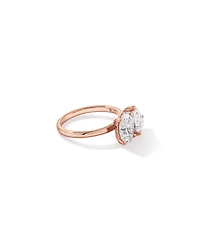 3.00TW Pear and Oval Laboratory-Grown Diamond Two Stone Engagement Ring in 14kt Rose Gold