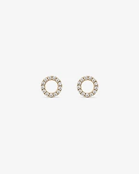 Cubic Zirconia Open Circle Stud Earrings in 10kt Yellow Gold