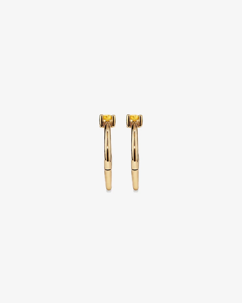 10mm Citrine Accent Sleepers in 10kt Yellow Gold