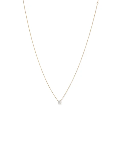 0.50 Carat TW Asscher Cut Laboratory-Grown Diamond Solitaire Necklace in 10kt Yellow Gold