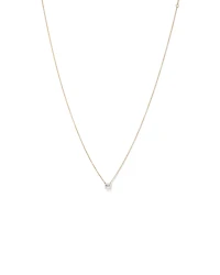 0.50 Carat TW Asscher Cut Laboratory-Grown Diamond Solitaire Necklace in 10kt Yellow Gold