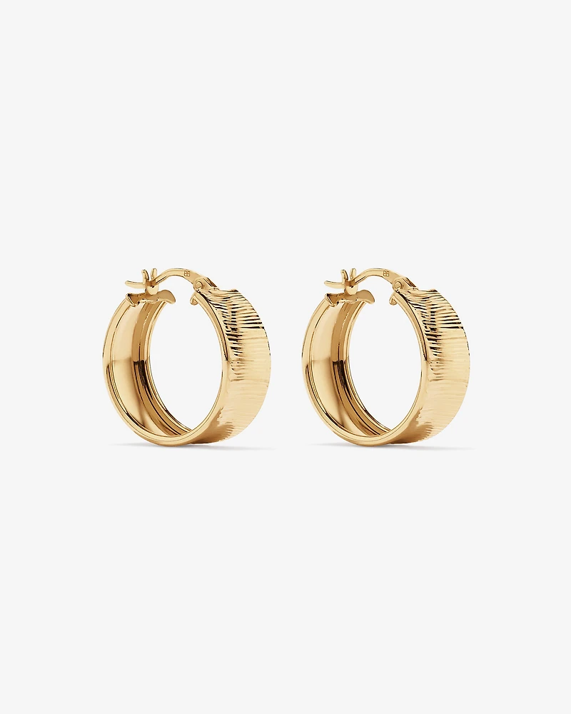 Textured Hoop Earrings in 18Kt Vermeil