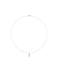 Cubic Zirconia Chevron Pendant Necklace in Sterling Silver