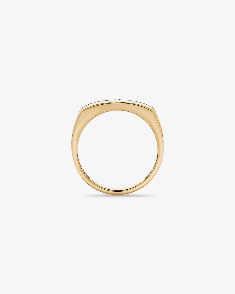 0.18 TW Black Diamond Men's Ring 10kt Yellow Gold