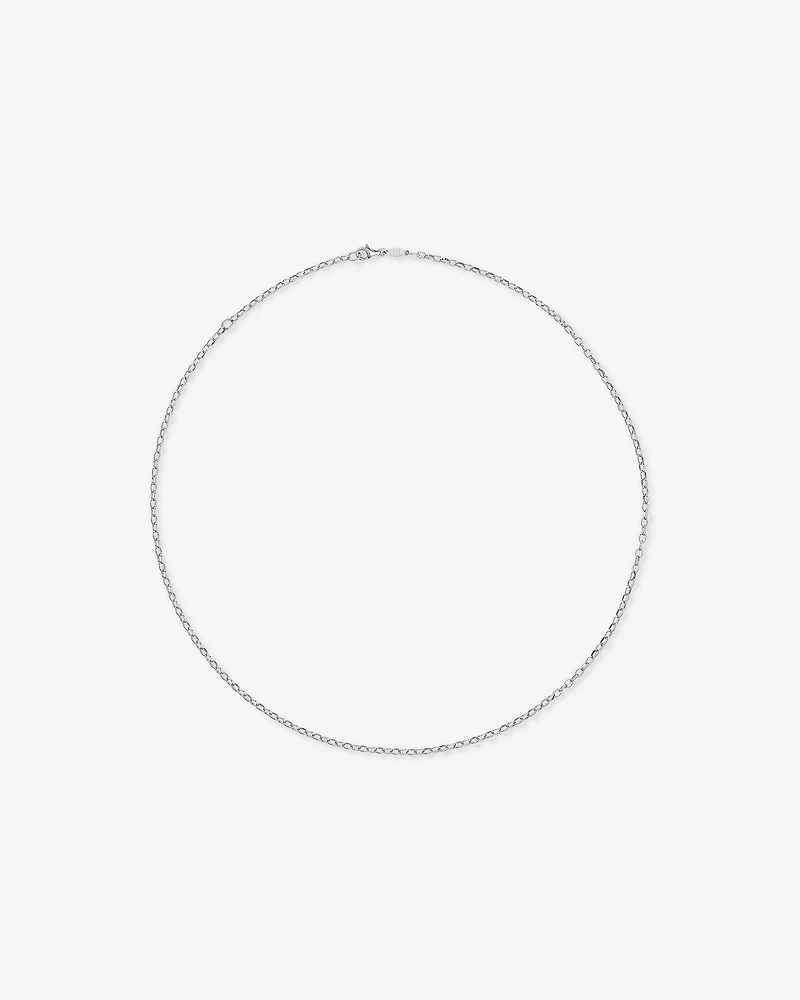 50cm (20") 2.5mm Width Oval Belcher Chain Necklace in Sterling Silver