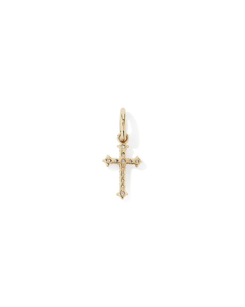 0.10 Carat TW Diamond Cross Pendant in 10kt Yellow Gold