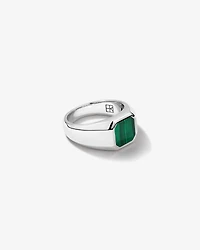 Malachite Square Signet Ring in Sterling Silver