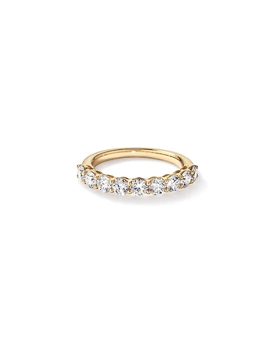 Bague de mariage en diamant ronde brillante cultivée laboratoire 1,30 carat TW or jaune 14 carats