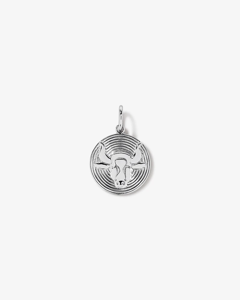 Diamond Accent Taurus Zodiac Pendant in Sterling Silver