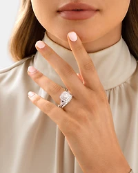 Ensemble nuptial en or blanc 14 K avec diamants totalisant 1,75 ct