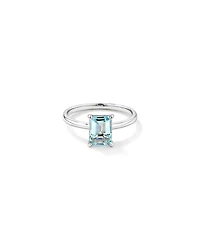 Ring with Aquamarine in 10kt White Gold