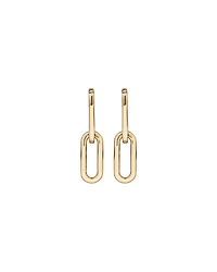 Boucles d'oreilles pendantes Huggie en forme de trombone en or jaune 10 kt
