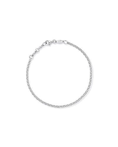 Oval Belcher Bracelet in Sterling Silver