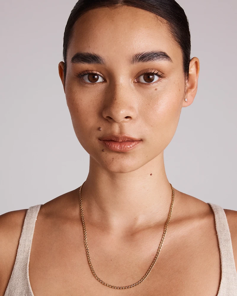 50cm (20") Semi Solid Curb Chain in 10kt Yellow Gold