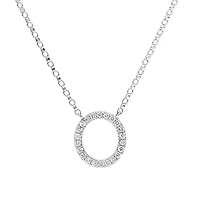 O Initial Necklace with 0.10 Carat TW of Diamonds in 10kt White Gold