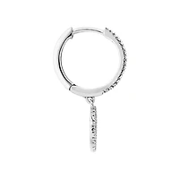 Boucles d'oreilles pendantes double cercle en diamant en argent sterling