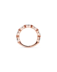 Alliance en or rose 14 carats sertie d'un diamant marquise est-ouest de 1,40 carat (poids total) synthèse