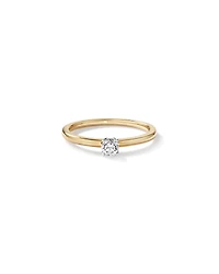 Bague de Fiançailles Solitaire en Diamant Rond Brillant 0,22 Carat TW avec Halo Caché en Or Jaune et Blanc 14 kt