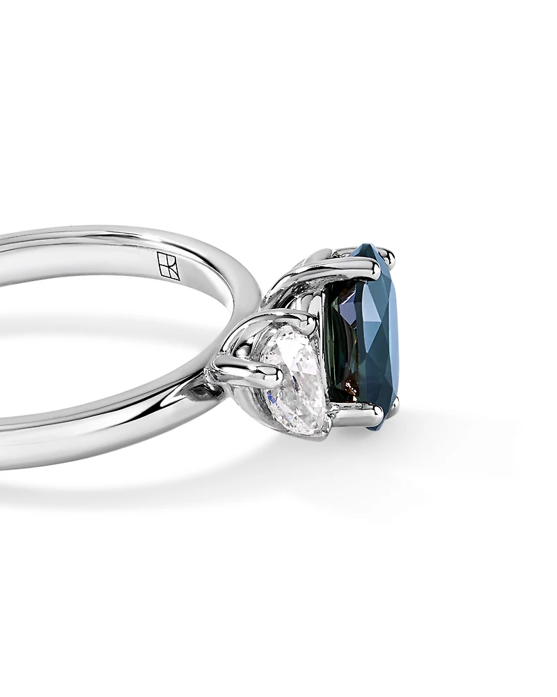 Australian Parti Sapphire & 0.30 Carat TW Diamond Toi Et Moi Ring 10kt Gold