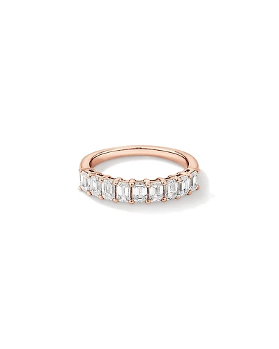 1.17 Carat TW Emerald Cut Laboratory-Grown Diamond Wedding Band in 14kt Rose Gold
