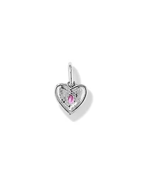 Heart Created Pink Sapphire Pendant in 10kt Gold