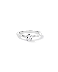 Bague solitaire ovale TW 0,50 carat en platine recyclé