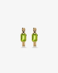 Boucles d'oreilles anneaux Péridot serties clos en or jaune 10 ct