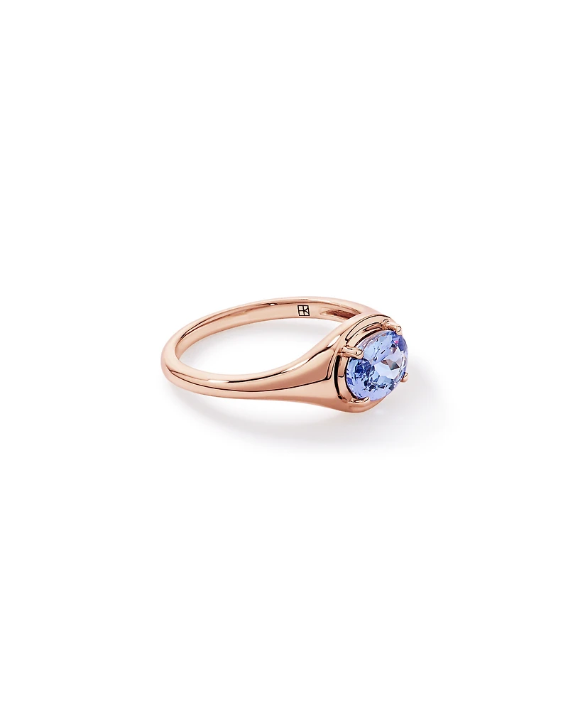 Oval Cut Tanzanite East-to-West Set Ring 10kt Rose Gold
