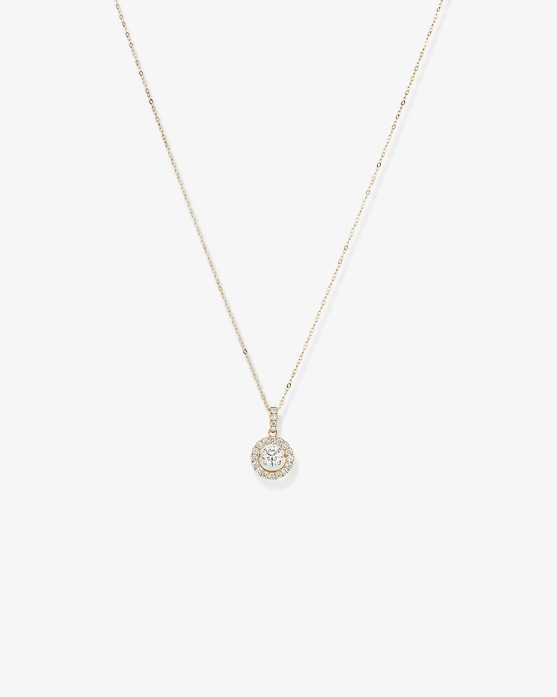 Lume Lab Round Pendant with 1.00 Carat TW of Laboratory-Grown Diamonds in 10kt Gold