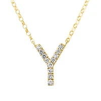Collier à initiale « Y » en or jaune 10 K à diamants totalisant 0,10 ct