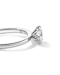 Bague solitaire ronde brillante TW 1,00 carat en platine recyclé
