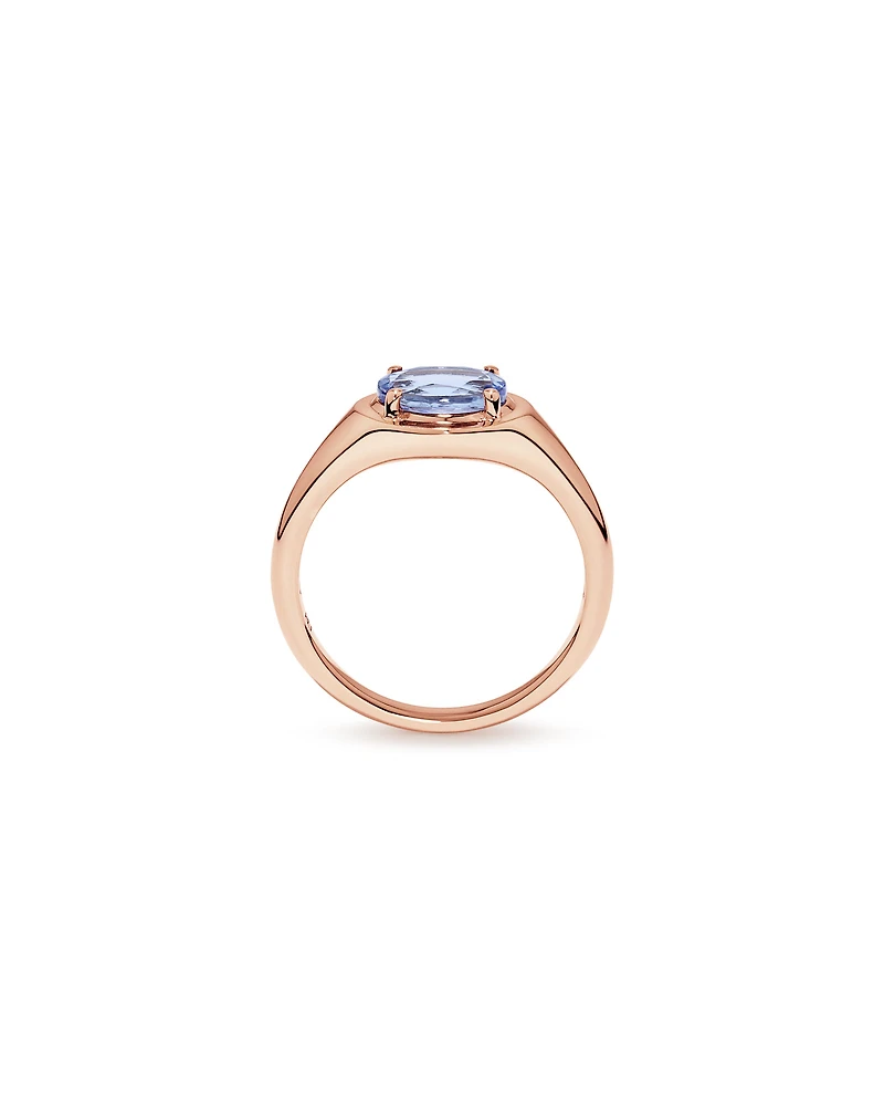 Oval Cut Tanzanite East-to-West Set Ring 10kt Rose Gold