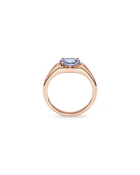 Oval Cut Tanzanite East-to-West Set Ring 10kt Rose Gold