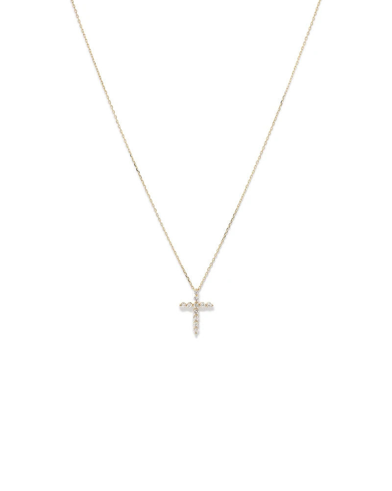 0.25 Carat TW Diamond Cross Pendant in 10kt Yellow Gold