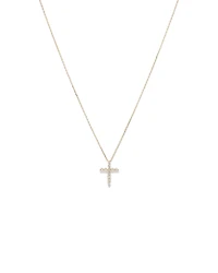 0.25 Carat TW Diamond Cross Pendant in 10kt Yellow Gold