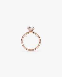 Bague solitaire en or rose 14 carats sertie d'un diamant ovale de 2,00 cultivé laboratoire