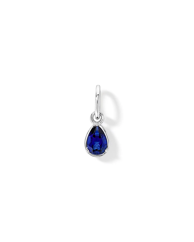 Pear-Cut Created Sapphire Pendant in Sterling Silver