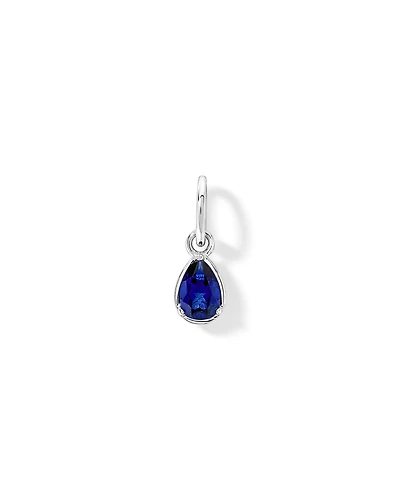 Pear-Cut Created Sapphire Pendant in Sterling Silver