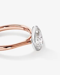 Bague de fiançailles TW TW de 1,25 carat en diamants solitaires de laboratoire en or rose et blanc 14 carats