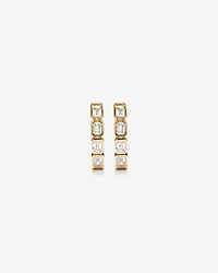 0.40 Carat TW of Laboratory-Grown Emerald Cut Diamond Huggie Earrings in 10kt Yellow Gold