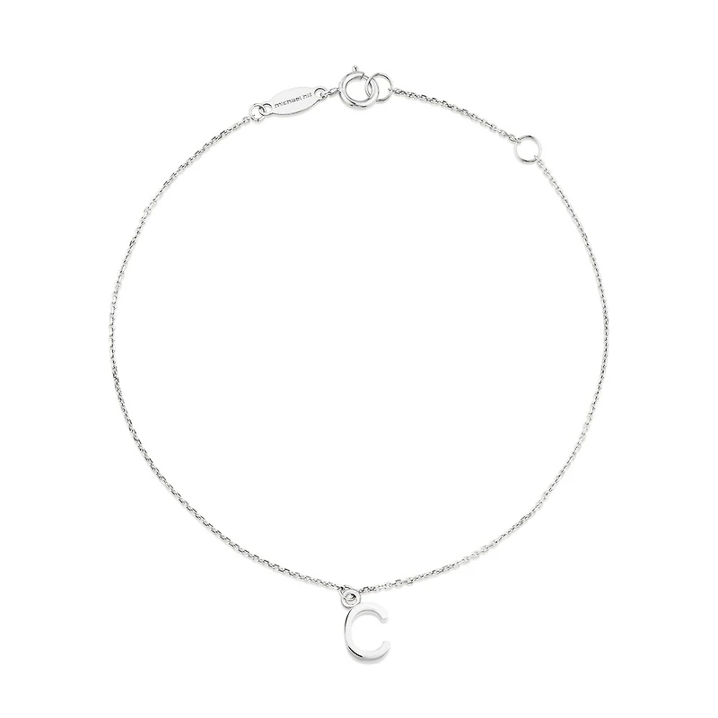 19cm (7.5") J Initial Bracelet in Sterling Silver