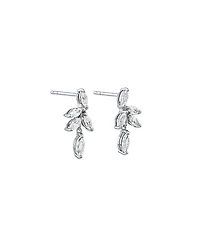 Cubic Zirconia Vine Stud Earrings in Sterling Silver