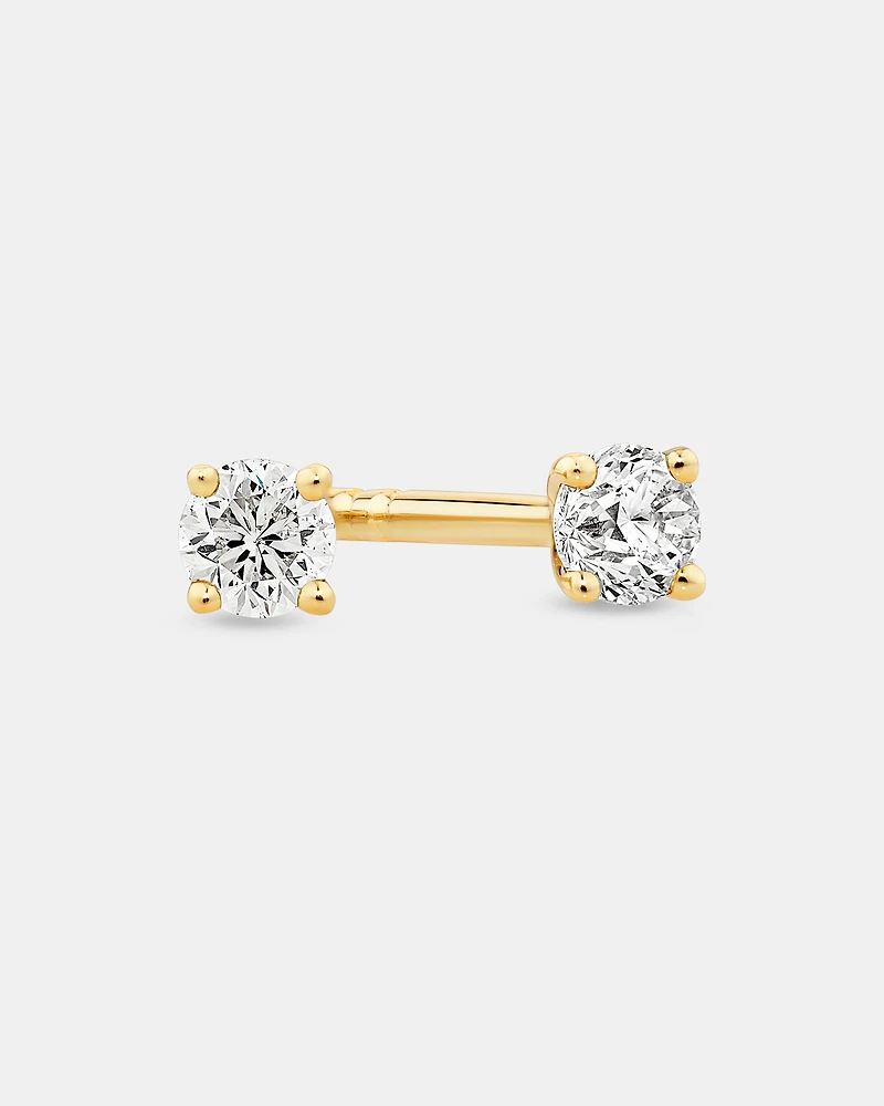 0.10 Carat TW Diamond Mini Solitaire Stud Earrings 10kt Yellow Gold