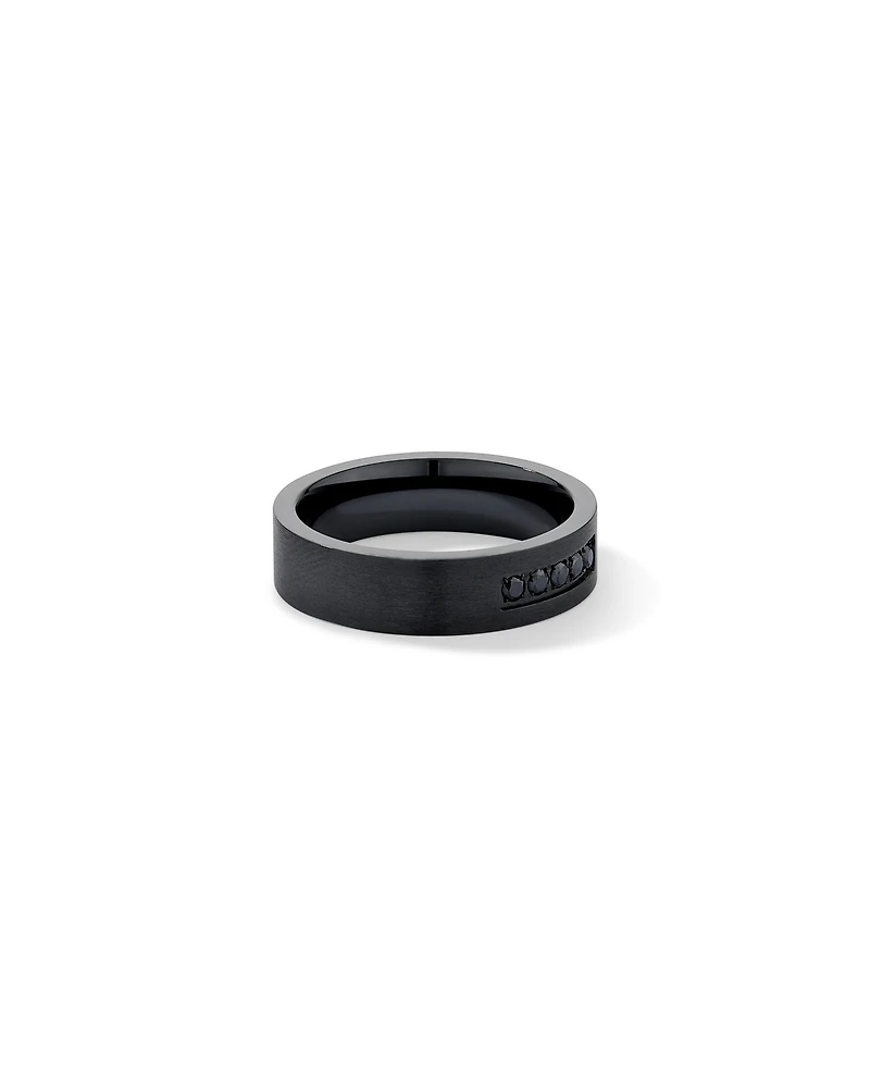 Bague de mariage Black Diamond de 6 mm en titane noir